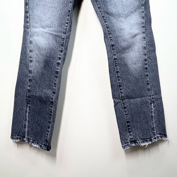 Good American Good Curve Slit Hem Straight Jeans Black 181 4/27 EUC - Picture 4 of 12